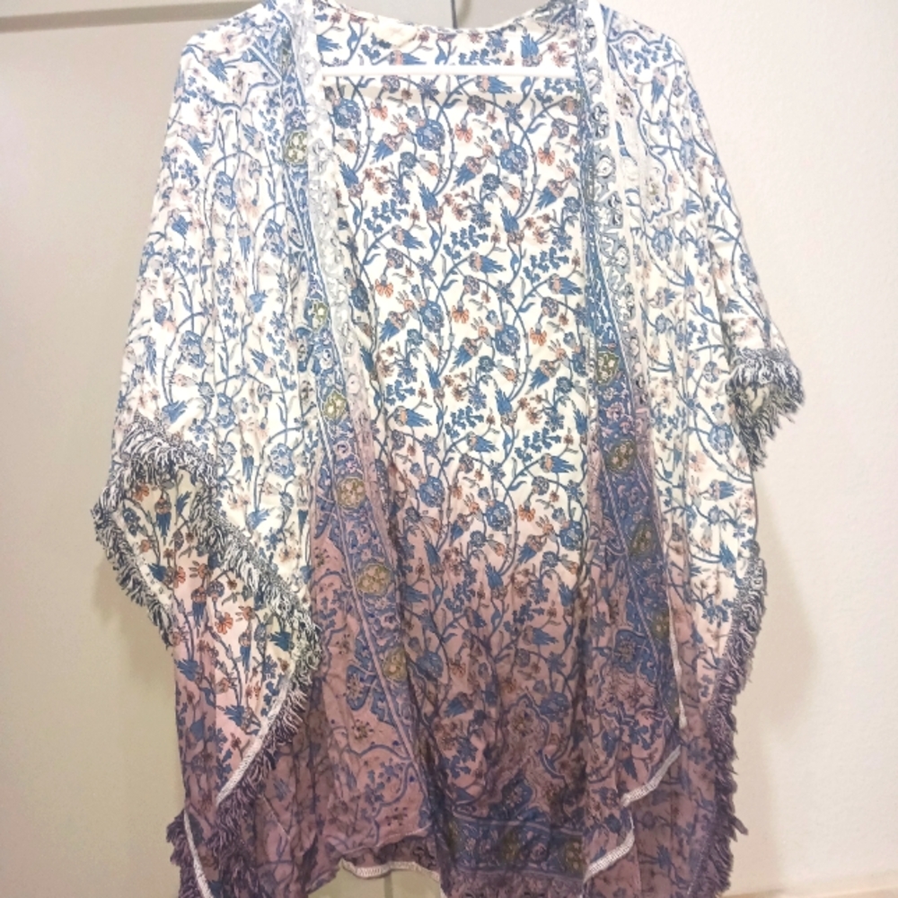ANTHROPOLOGIE HYKU MEDIUM LARGE M/L LADIES KIMONO TOP JACKET BLOUSE